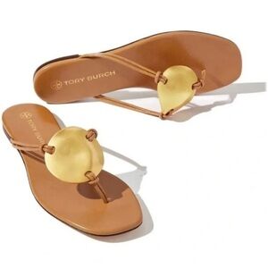 TORY BURCH Patos embellished leather sandals - never worn